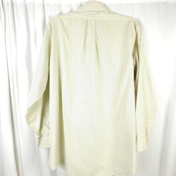 Brooks Brothers Mens Yellow Blue Striped Button Up Dress Shirt Size 16 - 33 Tall - Picture 2 of 8